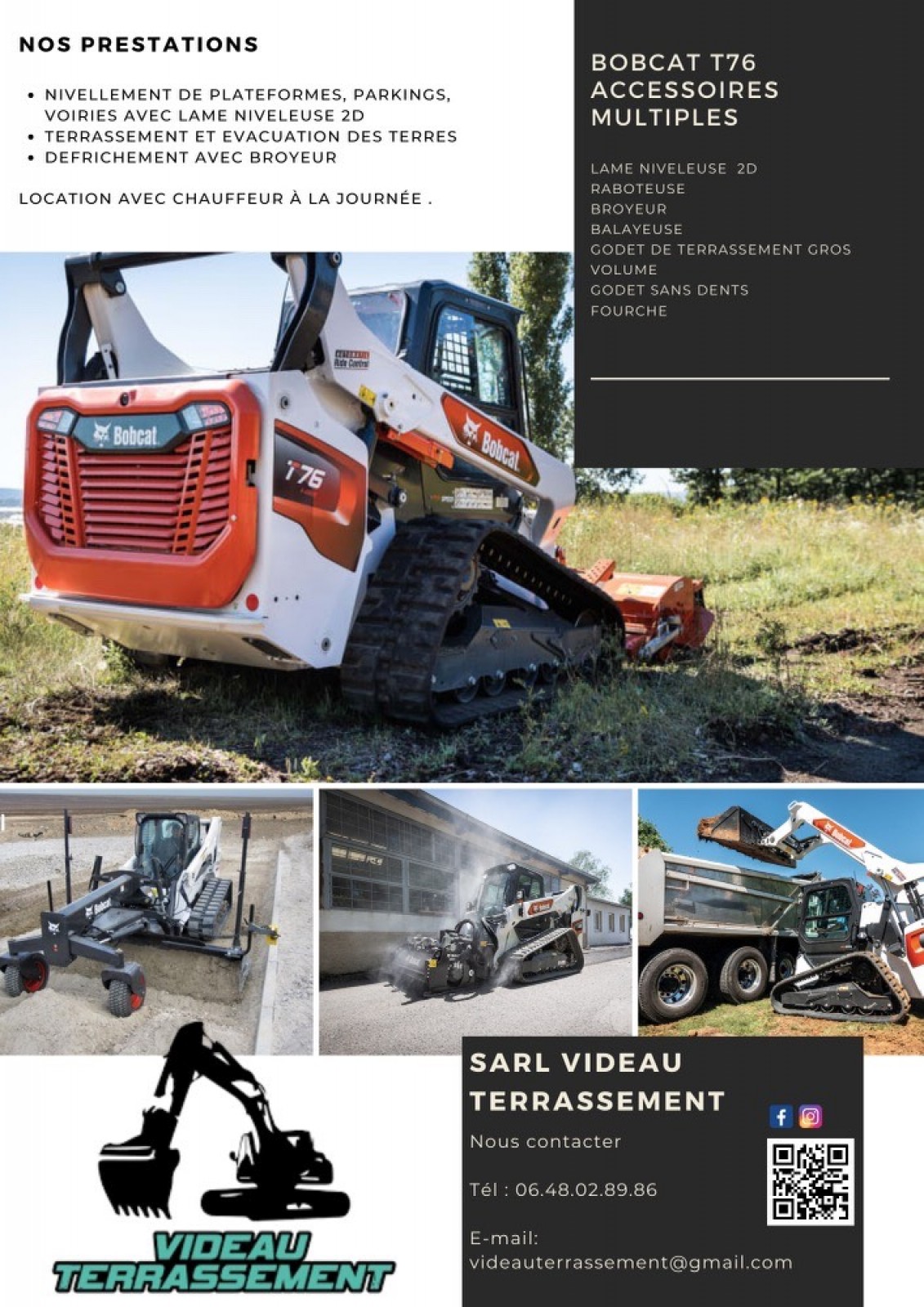 Location de chargeur à chenille de type bobcat à Bordeaux en Gironde