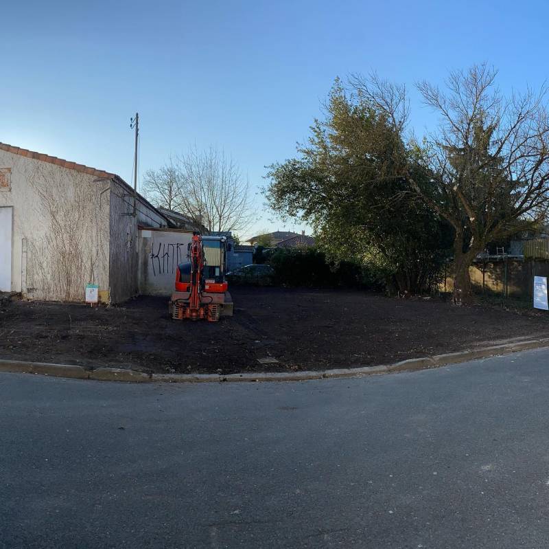 Démolition structure maison individuelle et remise à niveau terrain Pessac Alouette