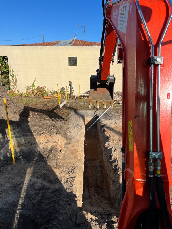 Terrassement d’une maison sur la commune de Saint Médard en jalles