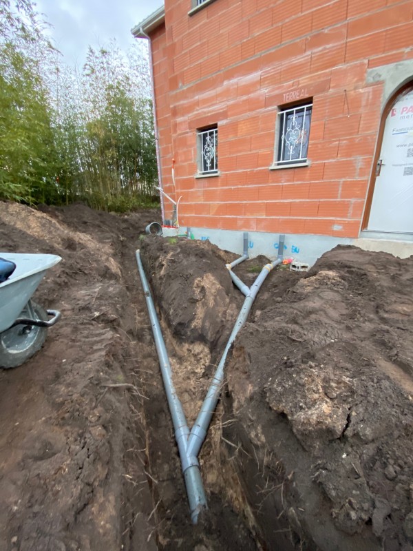 Assainissement et viabilisation d’une maison neuve sur la commune de Pessac .
