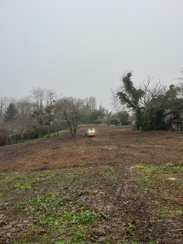 Broyage forestier sur la commune de Latresne en Gironde proche de Bordeaux 
