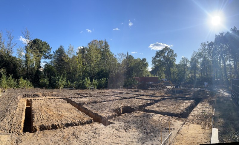 Terrasement d’une maison sur la commune de saint Aubin de médoc